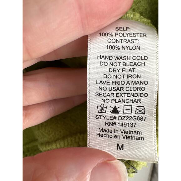 Double Zero Jacket Womens Medium Green Fleece Snap Fuzzy Soft Cozy Warm - Picture 5 of 7